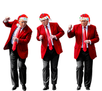 Christmas Donald Trump President 2024 Dancing Funny Santa Cooling Performance Long Sleeve Crew