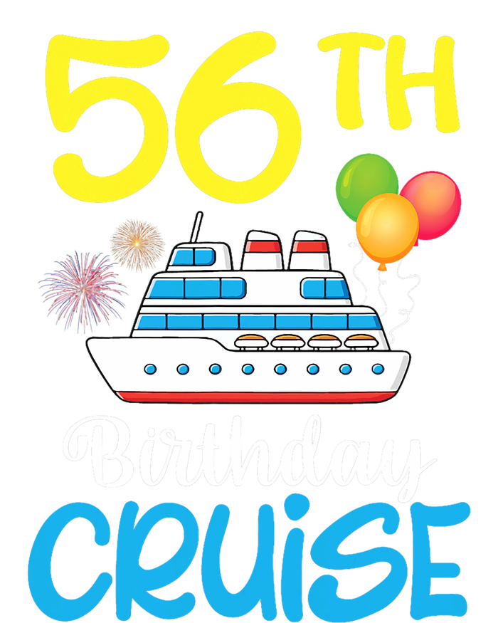 Fireworks & Balloons Happy 56th Birthday Cruise 56 Years Old Tie-Dye Long Sleeve Shirt