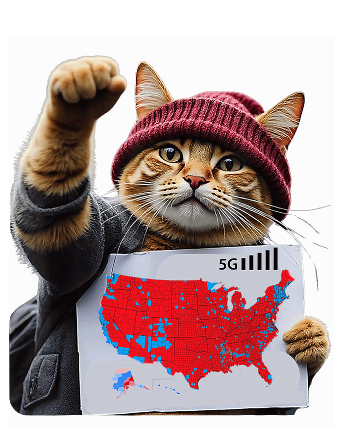 Funny Cat 2024 We Saved America Presidential Election Map T-Shirt