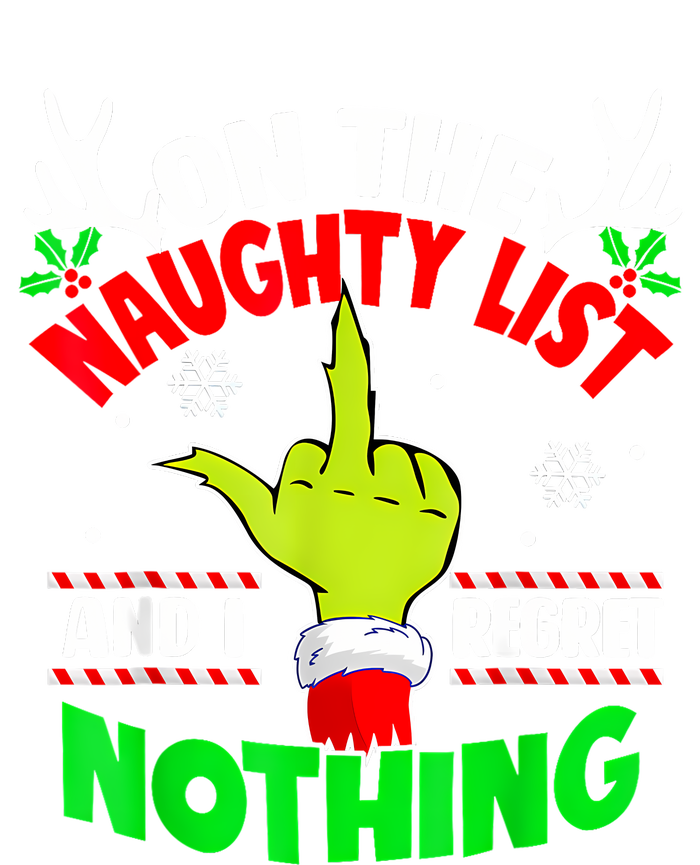 Funny On The List Of Naughty And I Regret Nothing Christmas Cropped Pullover Crew