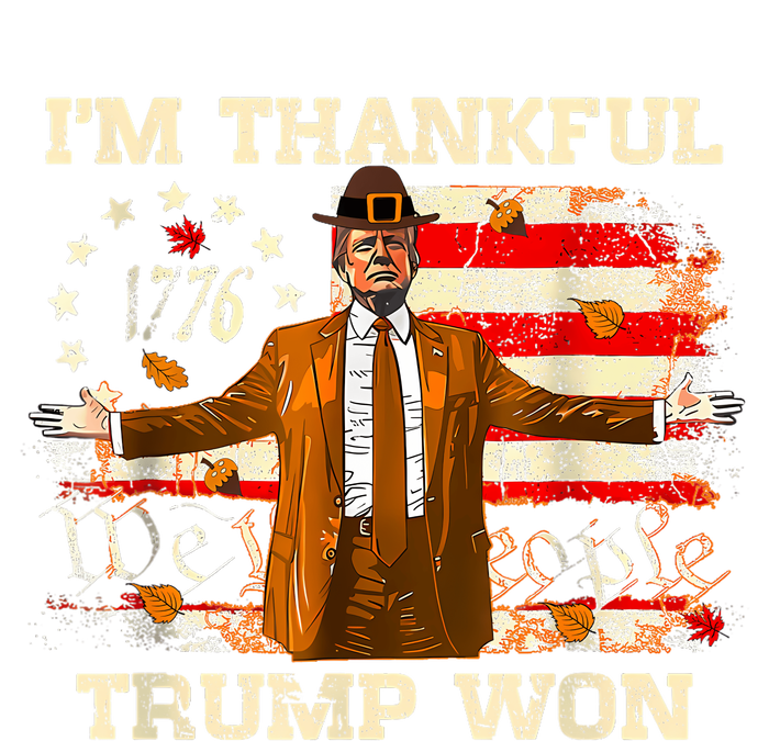 IM Thankful Trump Won Thanksgiving Turkey Fall Women Womens Funnel Neck Pullover Hood