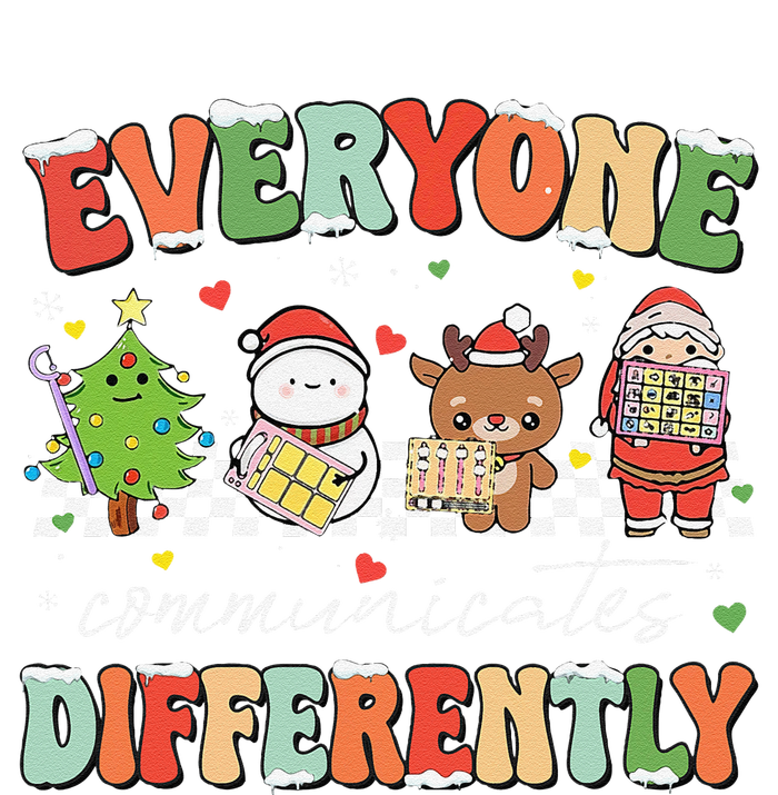 Everyone Communicates Differently Christmas Slp Sped Teacher T-Shirt