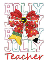 Holly Xmas Jolly Teacher Christmas Vibes Coquette Bow Retro T-Shirt