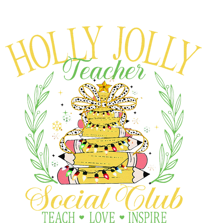 Holly Xmas Jolly Teacher Christmas Coquette Bow Retro Xmas Hoodie