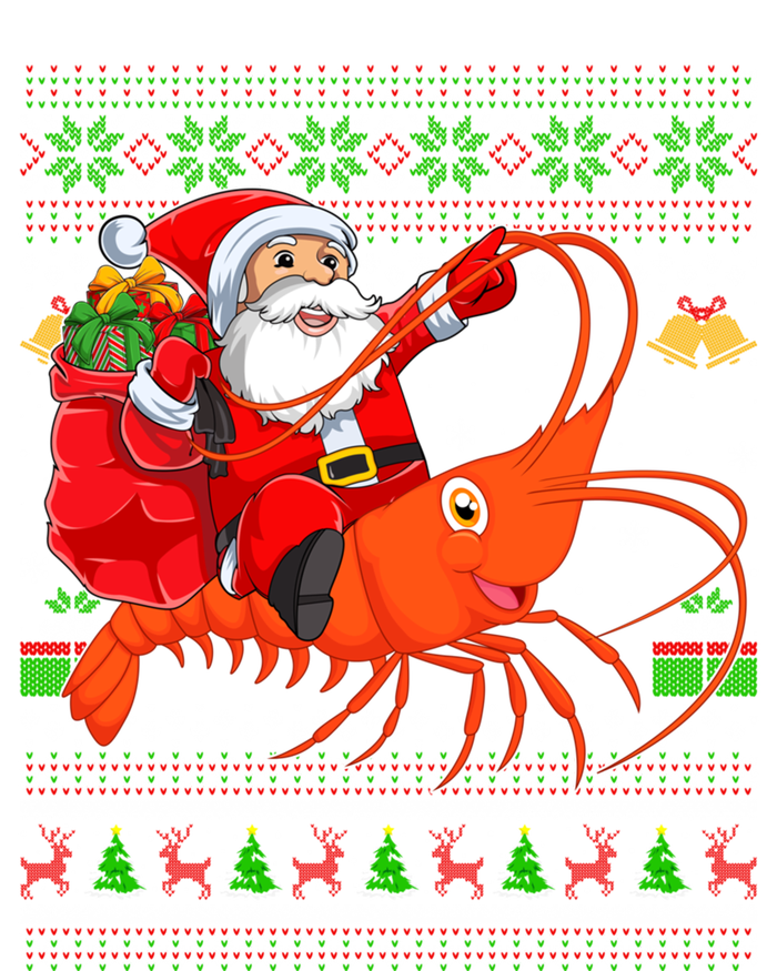 Ugly Xmas Funny Santa Riding Shrimp Fish Christmas Gift T-Shirt