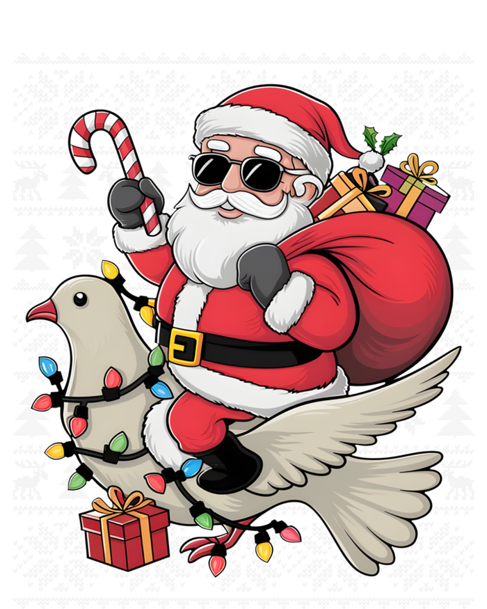 Ugly Xmas Style Santa Riding Dove Bird Christmas Gift Coaster