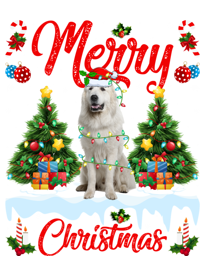 Xmas Tree Lighting Great Pyrenees Dog Merry Christmas Gift Coaster