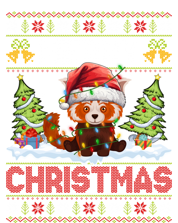 Xmas Tree Ugly Santa Hat Red Panda Christmas Gift Long Sleeve Shirt