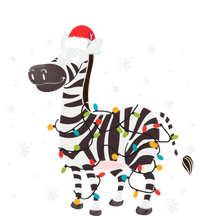 Zebra Wearing Santa Hat Snowflakes Christmas Lights Gift T-Shirt