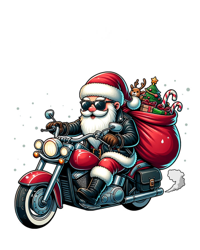 Funny Gift Merry Christmas Xmas Santa Motorcycle Biker T-Shirt