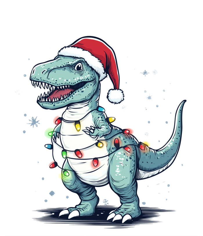 Santa Hat Trex Dinosaur Christmas Lights Trex Moms Dads Gift T-Shirt