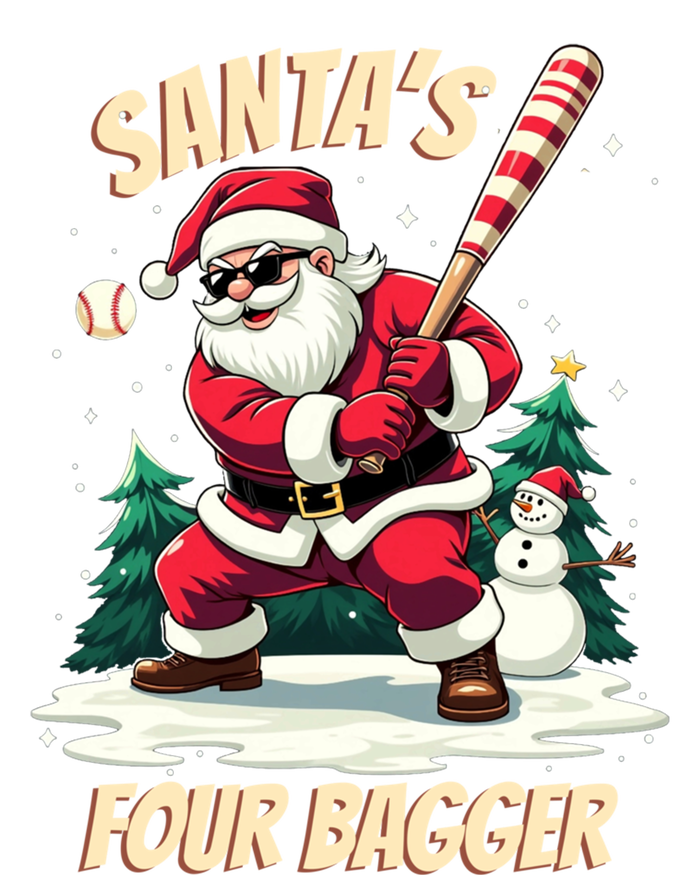 SantaS Four Bagger Baseball Player Christmas Santa Claus Gift T-Shirt