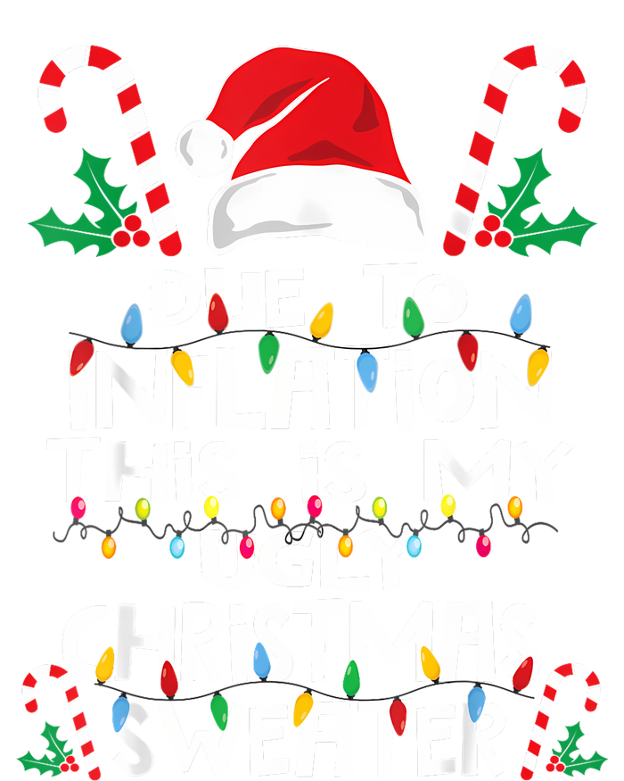 Funny Due To Inflation Ugly Christmas Sweaters Womens Funnel Neck Pullover Hood