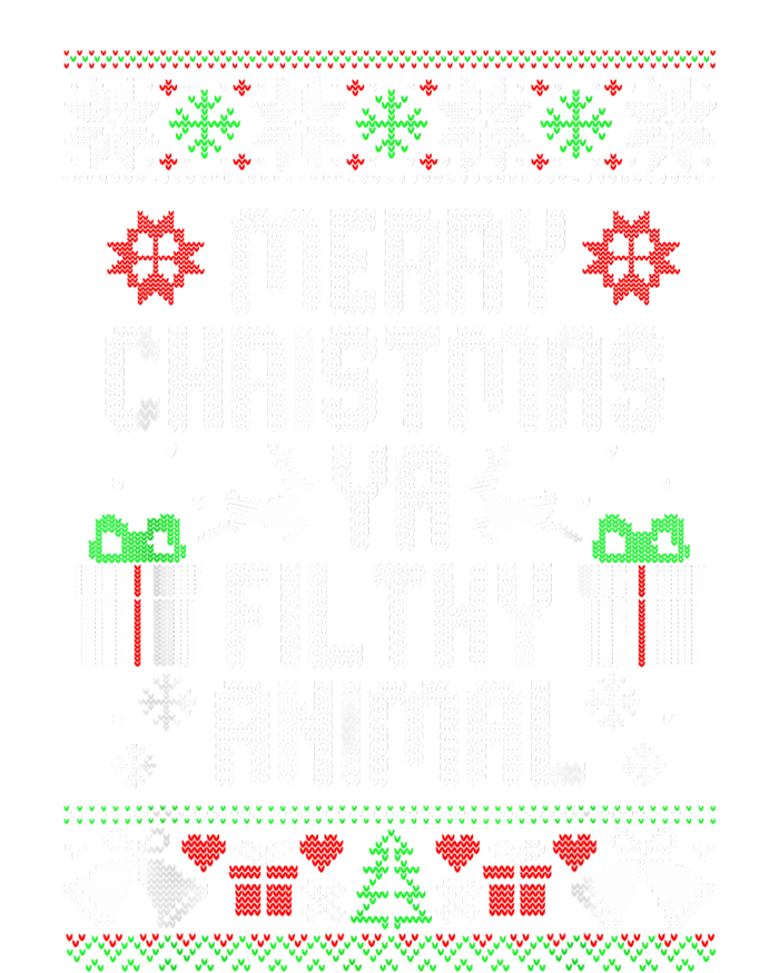 Merry Christmas Animal Filthy Ya Xmas Pajama Women's Knotted Racerback Tank