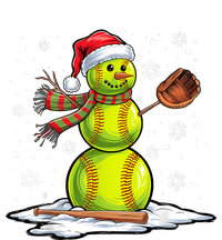 Softball Snowman Softball Player Santa Hat Christmas Funny T-Shirt