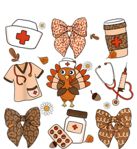 Thanksgiving Nurse Coquette Bow Ed Er Rn Fall Nursing Premium T-Shirt