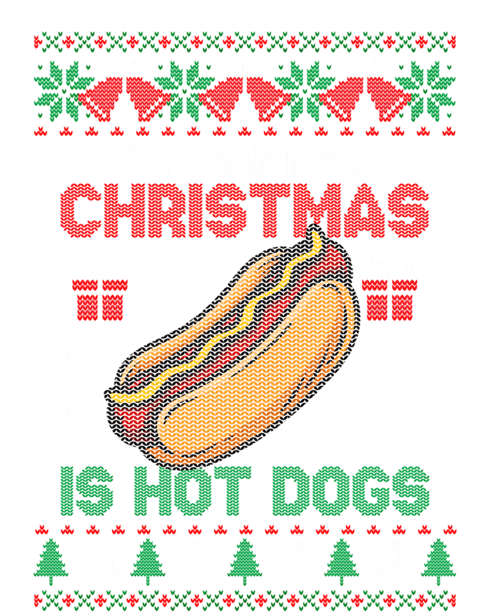 Ugly Sweater All I Want For Christmas Is Hot Dogs Holiday Sweatshirt Premium T-Shirt