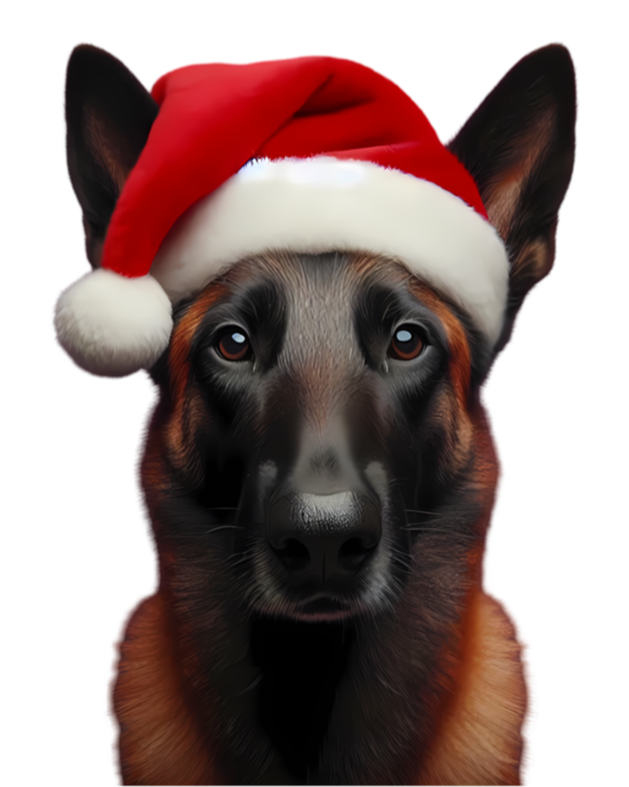 Belgian Malinois With Santa Hat Christmas Xmas Dog Owner Mom Gift T-Shirt