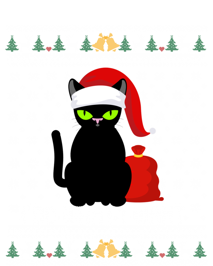 Black Cat Santa Hat I Do What I Want Ugly Christmas Cool Gift T-Shirt