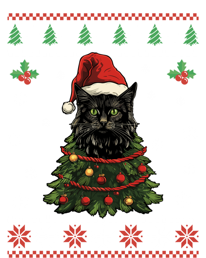 Black Cat Ugly Christmas Xmas Kitten Dults Great Gift T-Shirt