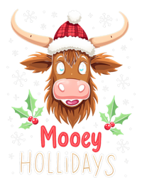 Mooey Holidays Santa Hat Merry Christmas Highland Cow Cute Gift Long Sleeve Shirt