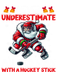 Never Underestimate Old Hockey Stick Santa Snowflakes Gift T-Shirt