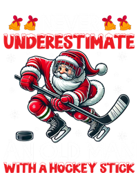 Never Underestimate Old Hockey Stick Santa Snowflakes Funny Gift T-Shirt