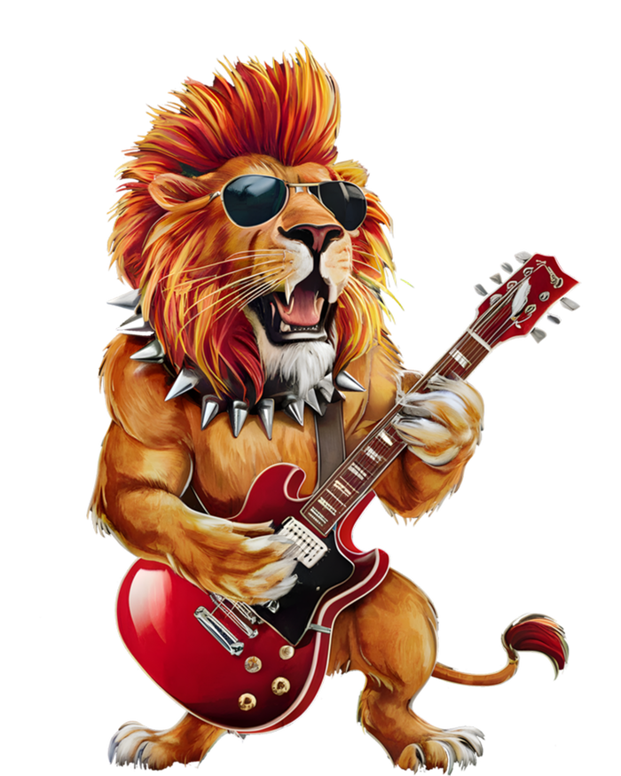 Punk RockN Roll Lion Goth Guitar Band Funny Lion Lover Gift T-Shirt