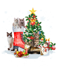 Cat Santa Christmas Tree For Cat Mom Cat Dad Cat Lover Gift Women's V-Neck T-Shirt