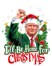 ILl Be Home For Christmas Funny Trump Santa 2024 Long Sleeve Pajama Set