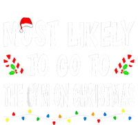 Most Likely To Go To The Gym On Christmas Family Xmas Funny Women's Crop Top Tee