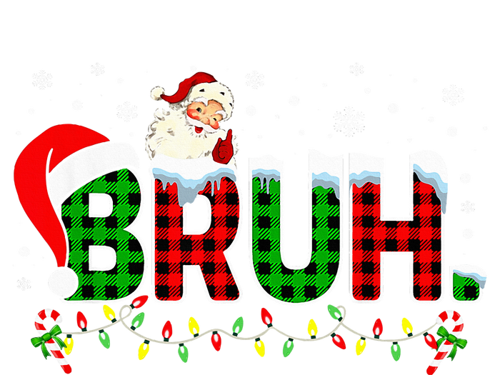 Bruh Funny Christmas Red Green Plaid Teens Xmas Pajamas Pajama Set