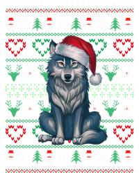 Cute Merry Xmas Ugly Christmas Wolf Wearing Santa Hat Xmas Kids Hoodie