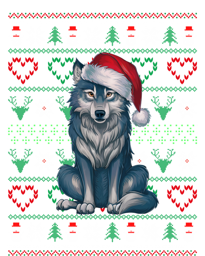 Cute Merry Xmas Ugly Christmas Wolf Wearing Santa Hat Xmas Kids Hoodie