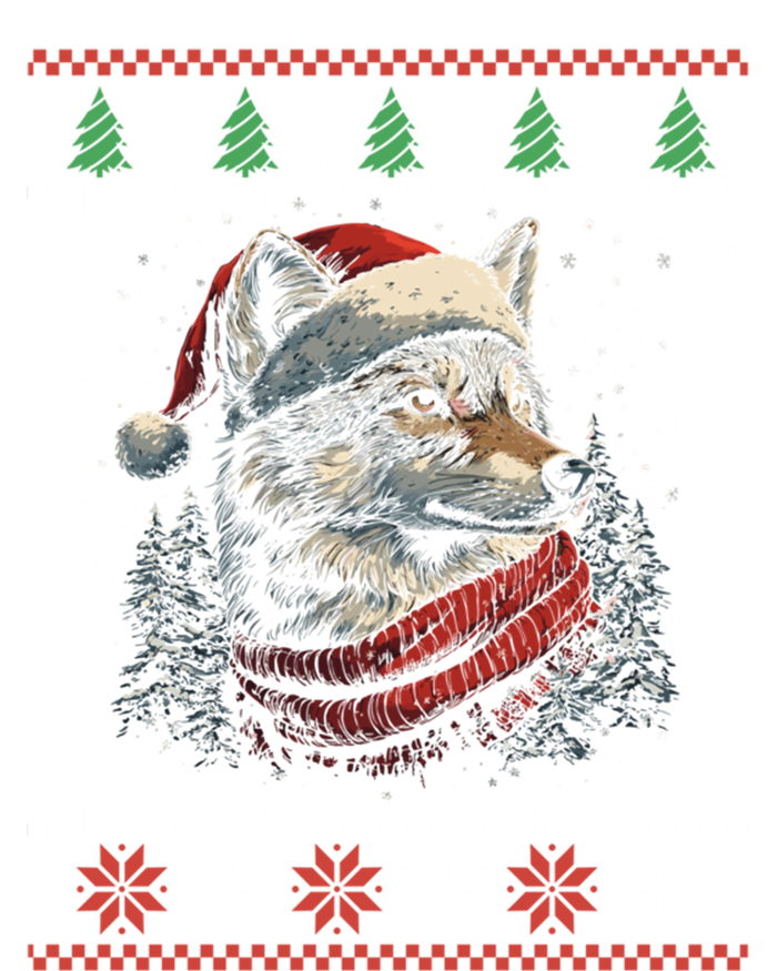 Wolf Santa Hat Ugly Christmas Cute Gift T-Shirt