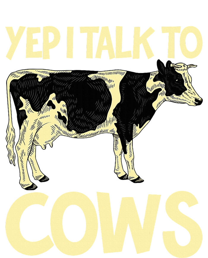 Yep I Talk To Cows Funny Vintage Dairy Farmer Cow Lovers Gag Long Sleeve Pajama Set