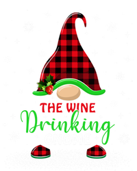 The Wine Drinking Gnome Christmas Gift Xmas Matching Buffalo Plaid Flat Bill Trucker Hat