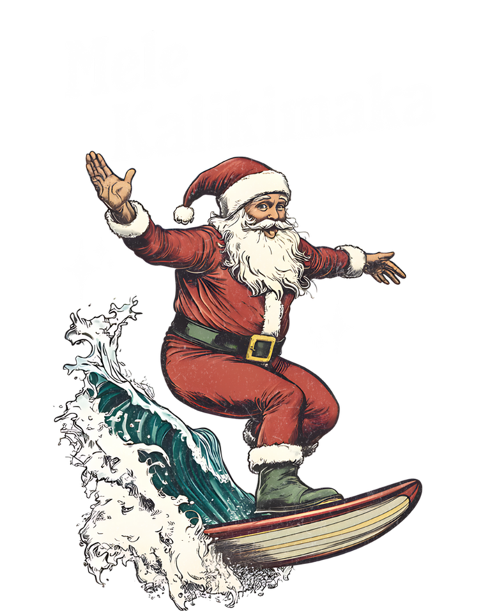 Mele Kalikimaka Hawaiian Christmas Surfing Santa Funny Gift Tall Hoodie