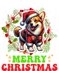 Snowflakes Xmas Gift Merry Christmas Corgi Santa Hat Lights Tree T-Shirt