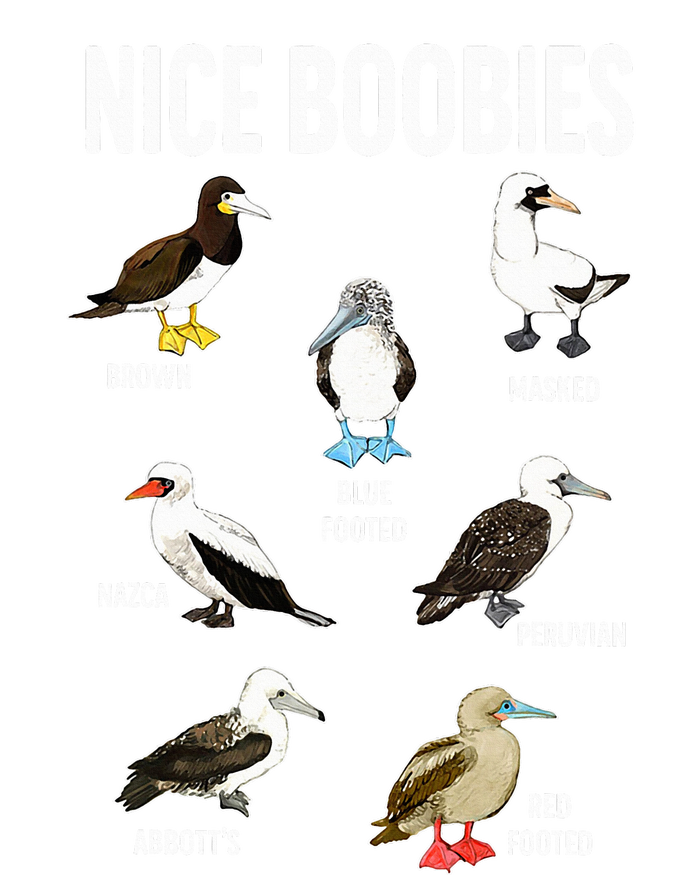 Nice Boobies Pun Adult Joke Funny Bird Lover Birdwatcher Performance Long Sleeve Polo