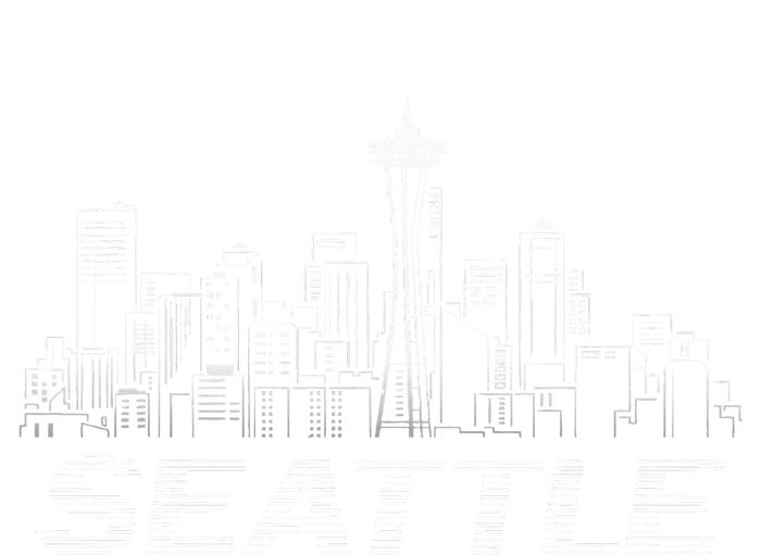 Grunge Seattle Skyline Distressed Look Design T-Shirt