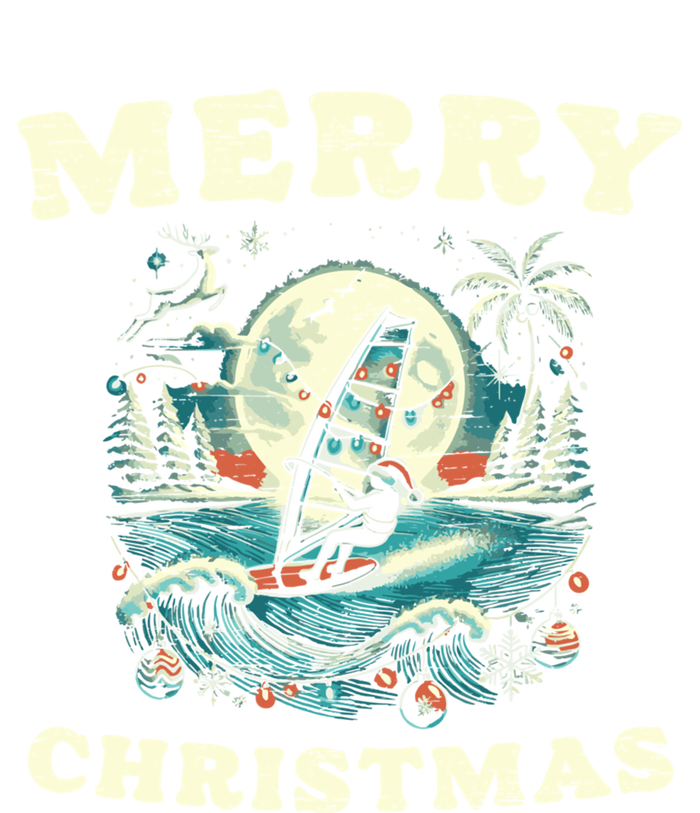 Merry Christmas Windsurfing Holiday Scene Cute Gift T-Shirt