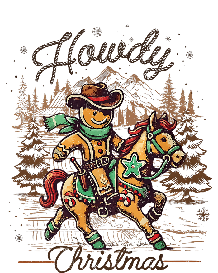 Howdy Christmas Gingerbread Man Cowboy Ride Horse Western Metallic Star Ornament