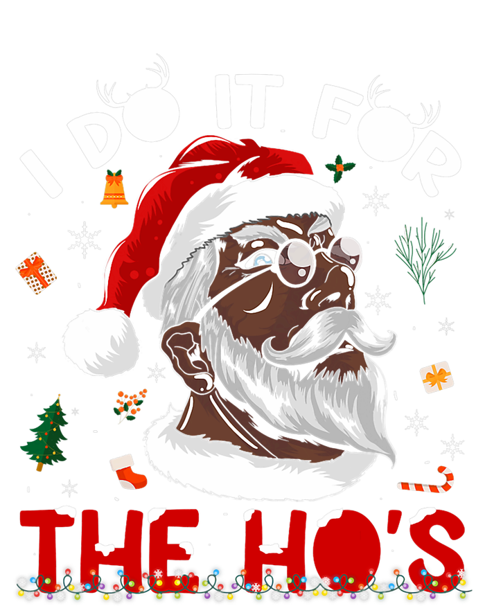 I Do It For The HoS African American Santa Black Xmas Pjs Women's Knotted Racerback Tank