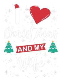 I Love Christmas And My Wife I Snowflakes Xmas Tree Women's Fleece Hoodie