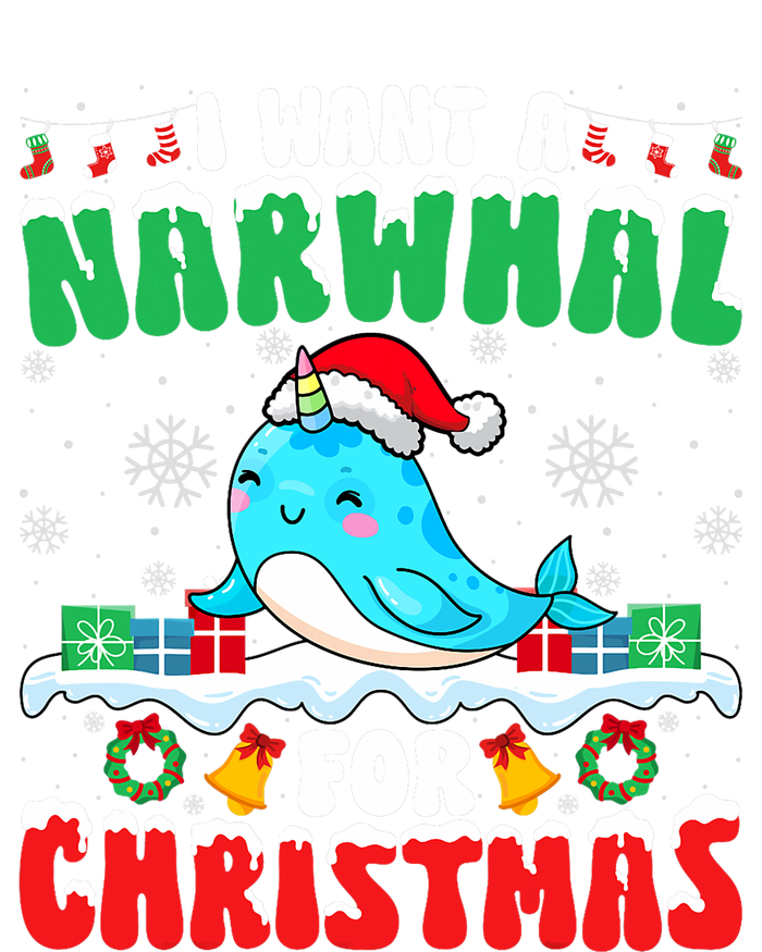 I Want A Narwhal For Christmas Narwhal Lover Santa Xmas Kids Tie-Dye T-Shirt