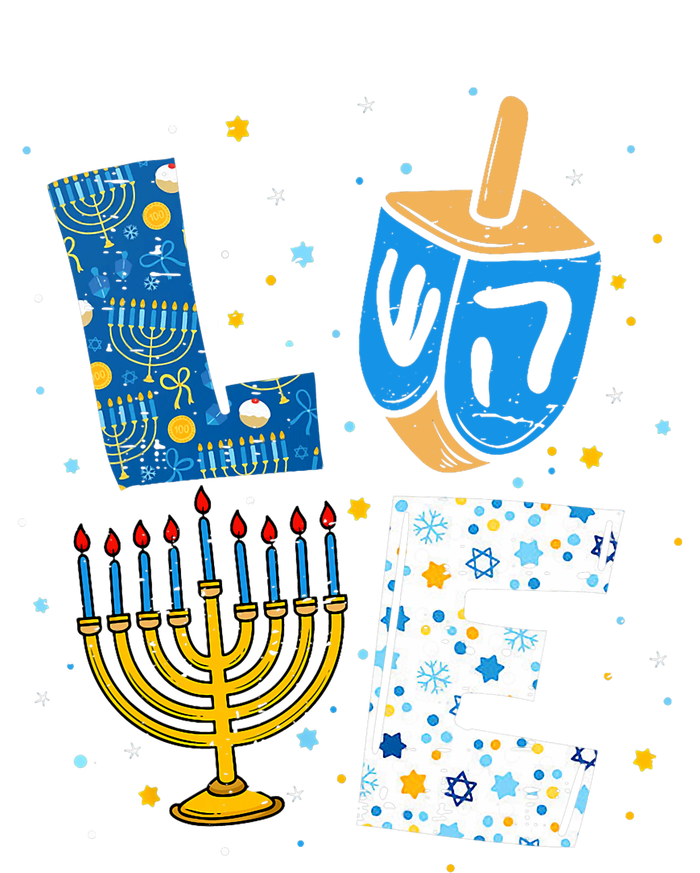 Love Cute Hanukkah Decorations Dreidel Menorah Chanukah Grommeted Golf Towel