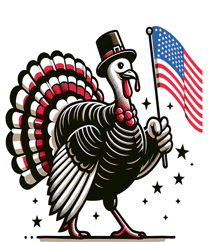 Patriotic Turkey Flag Funny Thanksgiving Vintage T-Shirt