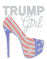 Trump Girl High Heel Faux Rhinestone Us Flag Vote Trump 2024 T-Shirt