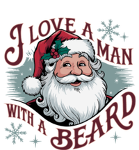 I Love A Man With A Beard Christmas Holiday Xmas Holiday Santa Claus Women's Long Sleeve Flannel Pajama Set 